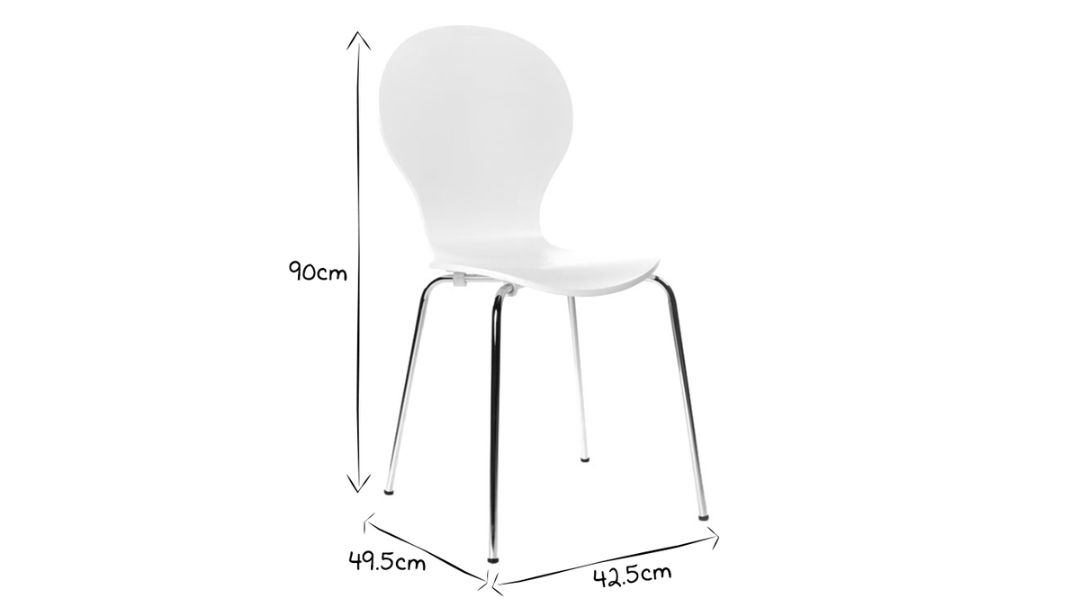 Set di 2 sedie design color bianco NEW ABIGAIL