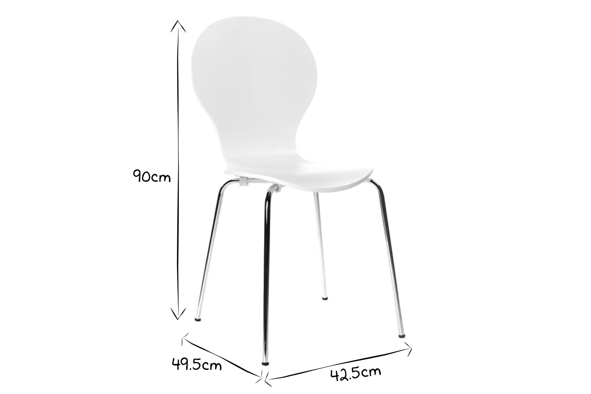 Set di 2 sedie design color bianco NEW ABIGAIL