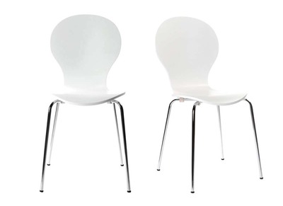 Set di 2 sedie design color bianco NEW ABIGAIL