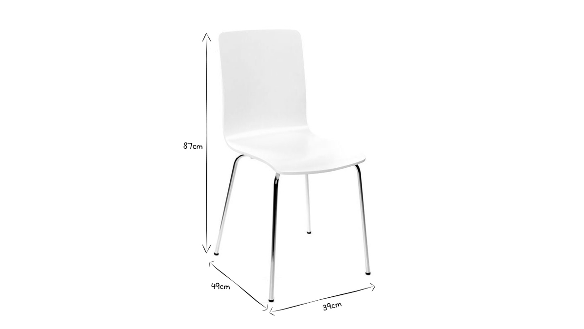 Set di 2 sedie design colore bianco NELLY