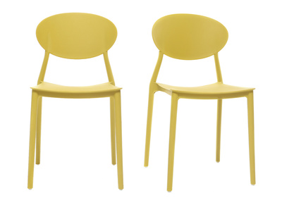 Set di 2 sedie design Giallo in polipropilene impilabili ANNA