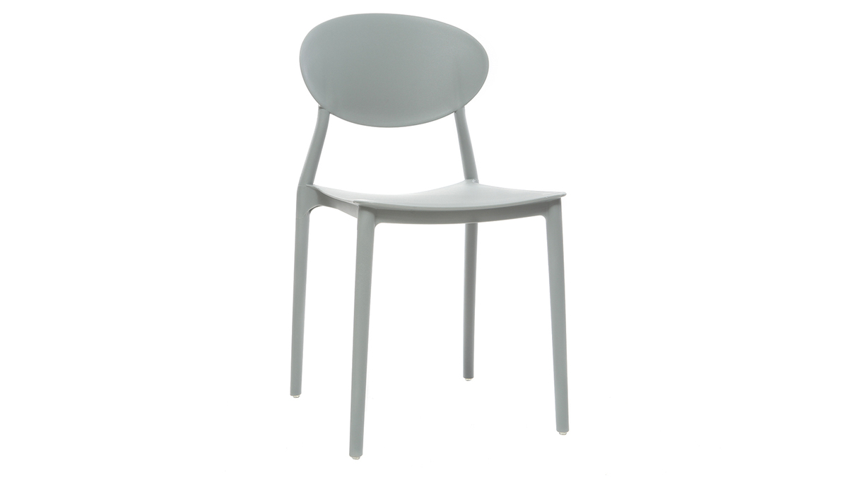 Set di 2 sedie design Grigio in polipropilene impilabili ANNA