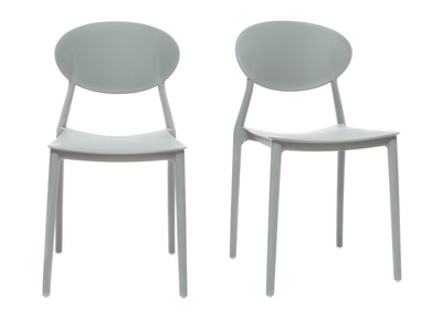 Set di 2 sedie design Grigio in polipropilene impilabili ANNA
