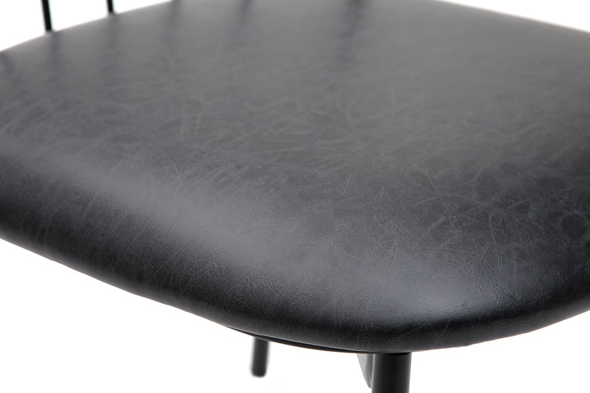 Set di 2 sedie design in metallo nero con cuscino GRID