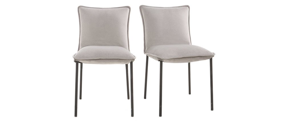 Set di 2 sedie design in velluto grigio SOLACE
