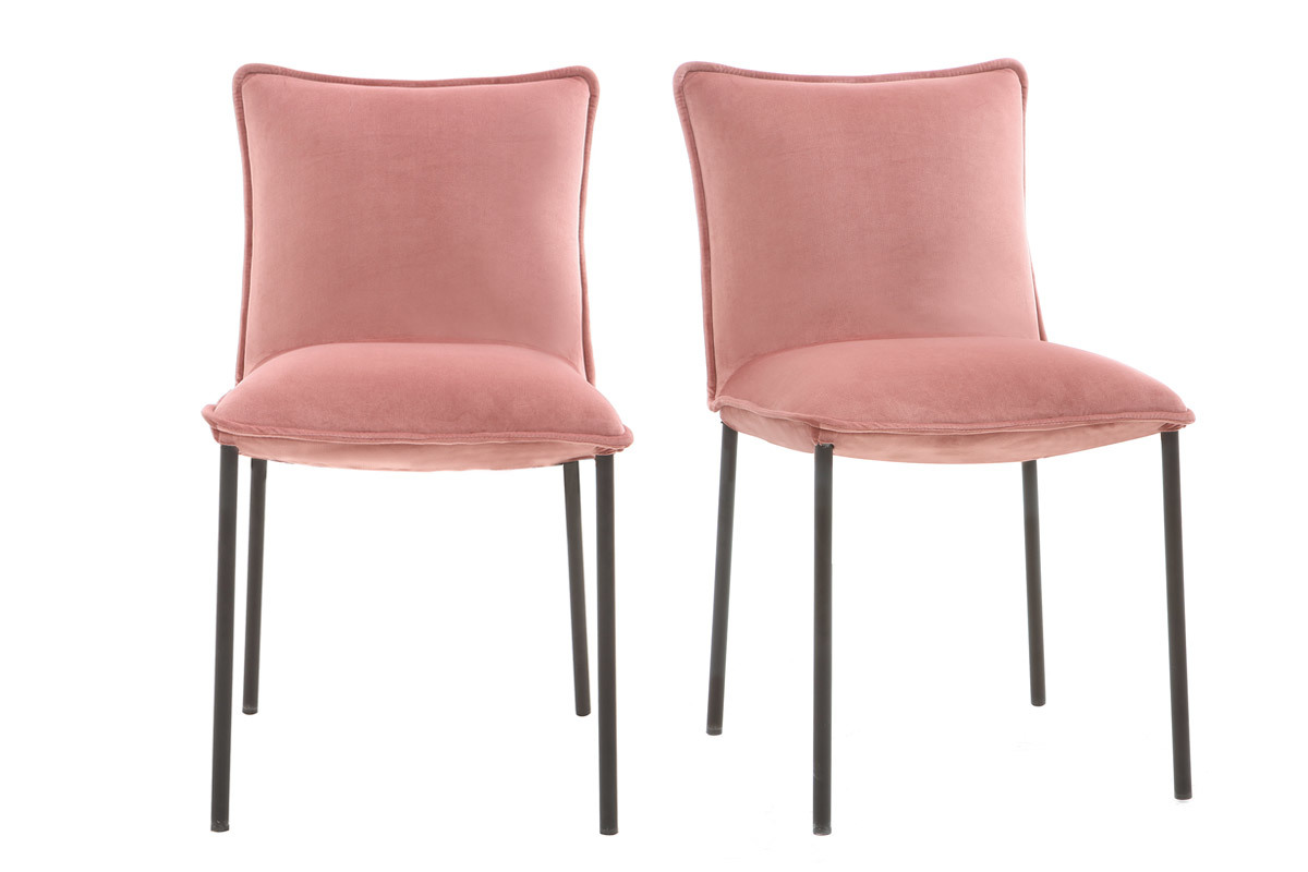 Set di 2 sedie design in velluto rosa SOLACE