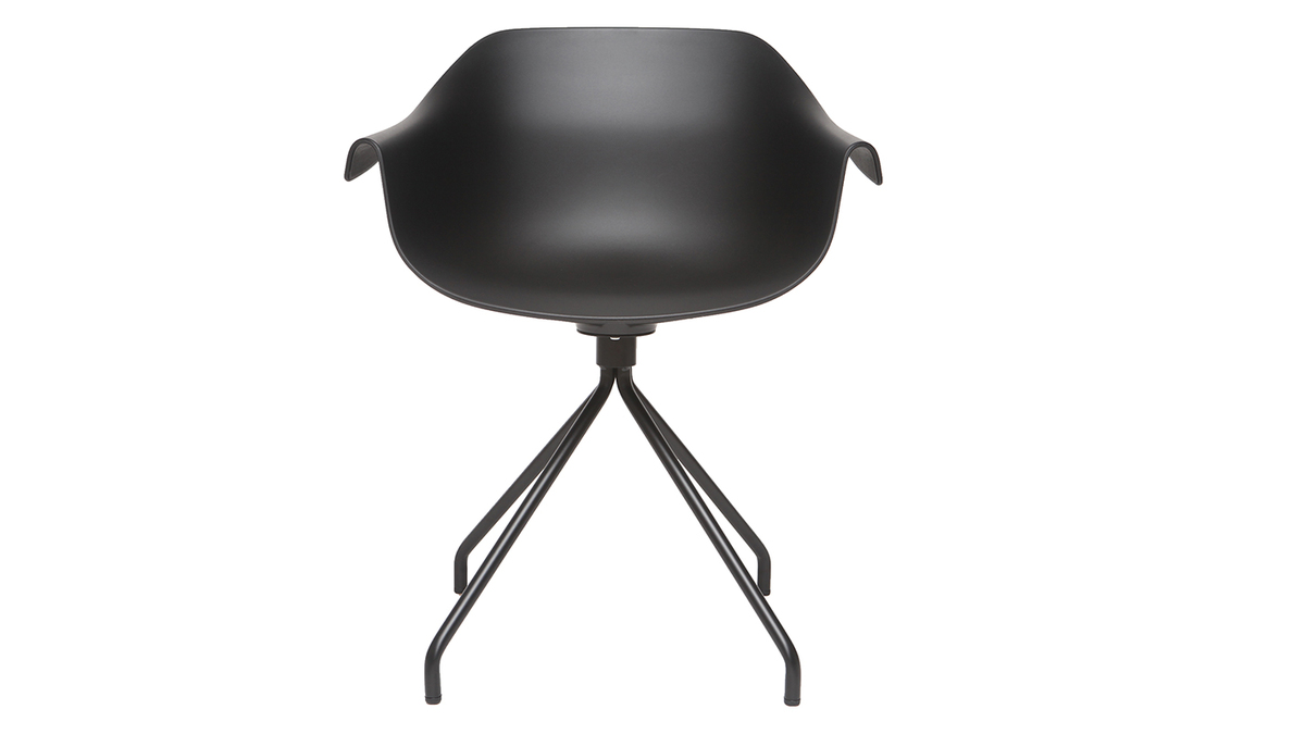 Set di 2 sedie design nere con piedi in metallo COUTURE