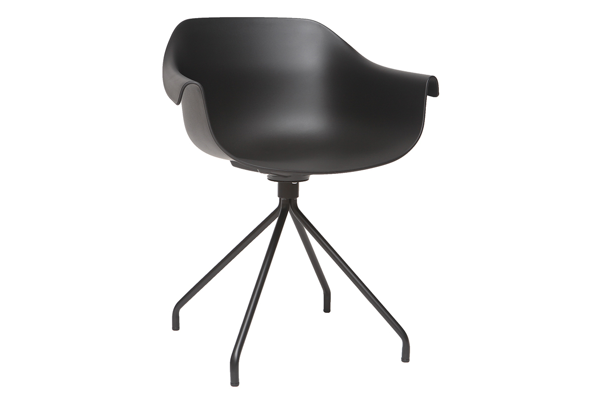 Set di 2 sedie design nere con piedi in metallo COUTURE