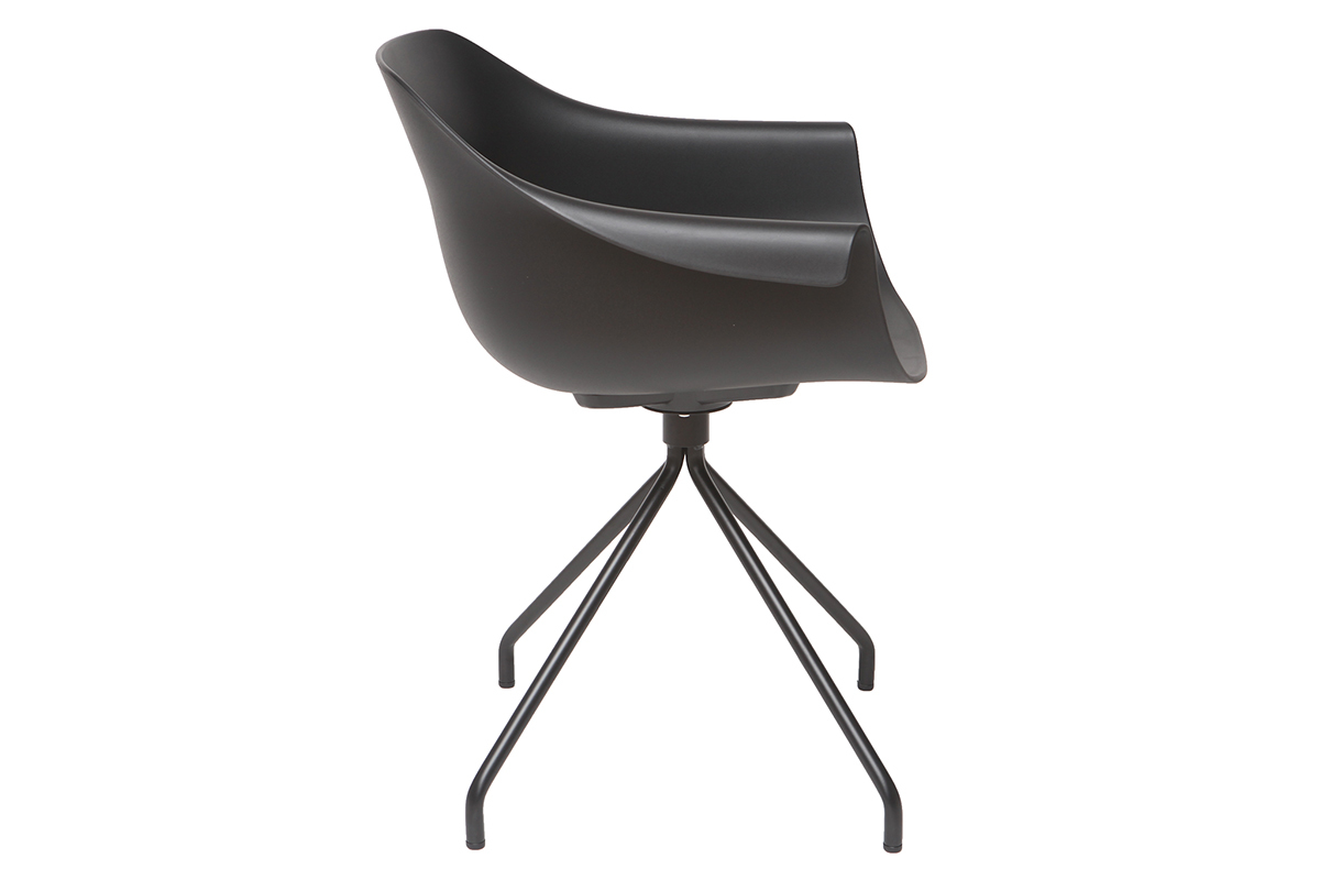 Set di 2 sedie design nere con piedi in metallo COUTURE