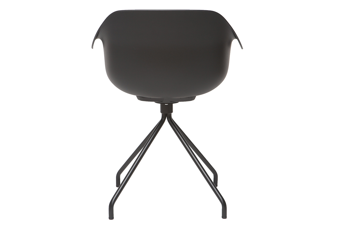 Set di 2 sedie design nere con piedi in metallo COUTURE