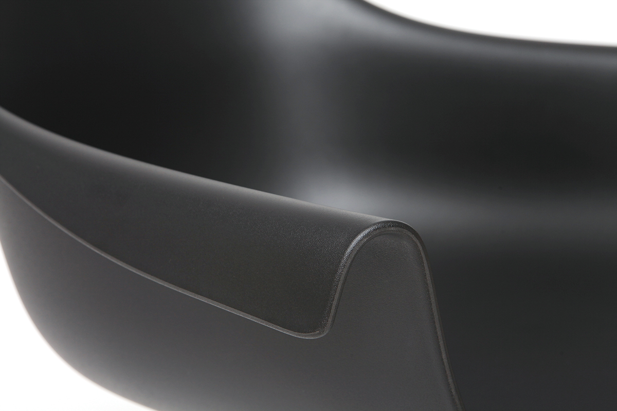 Set di 2 sedie design nere con piedi in metallo COUTURE