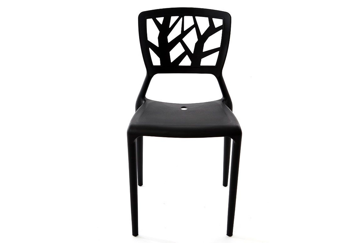 Set di 2 sedie design nere impilabili interno / esterno KATIA