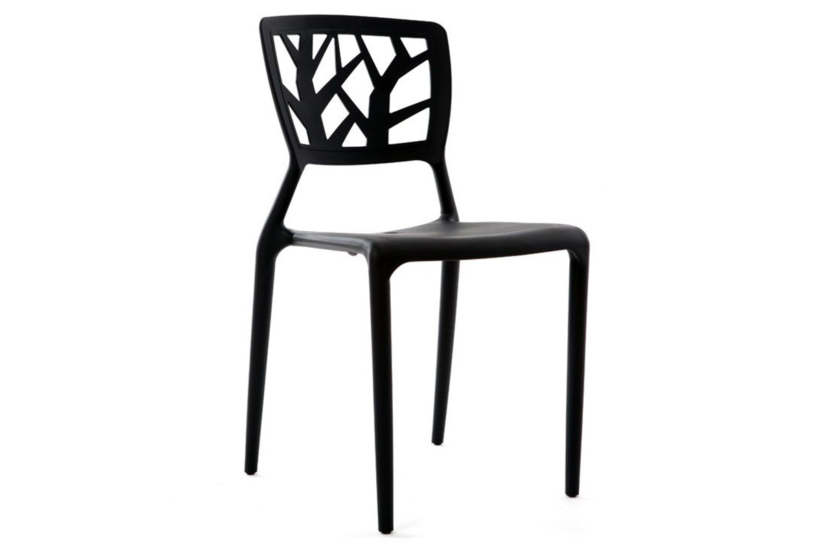 Set di 2 sedie design nere impilabili interno / esterno KATIA