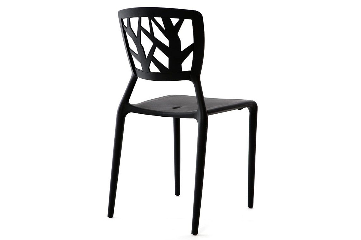 Set di 2 sedie design nere impilabili interno / esterno KATIA