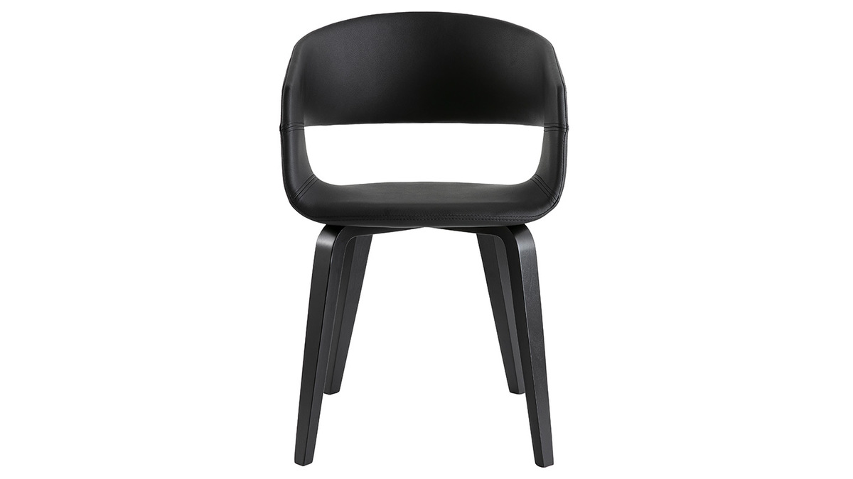 Set di 2 sedie design nere piedi legno SLAM