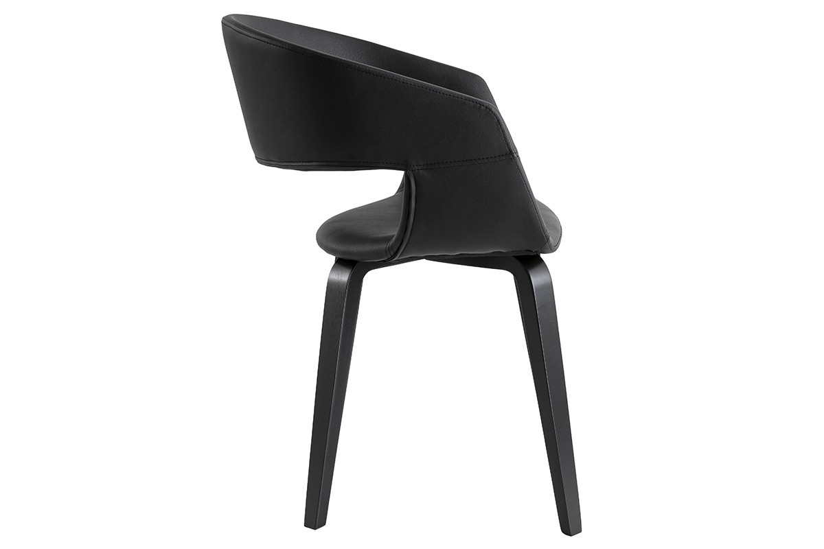Set di 2 sedie design nere piedi legno SLAM