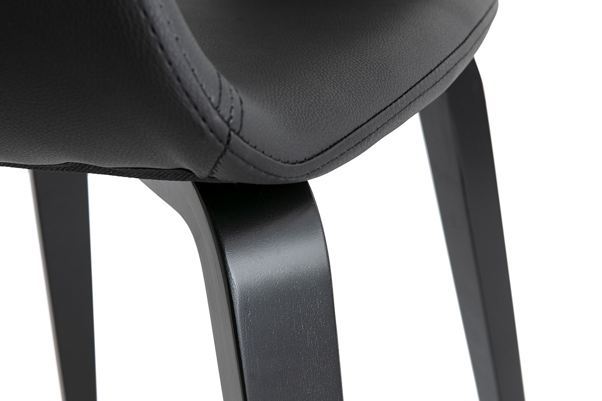 Set di 2 sedie design nere piedi legno SLAM