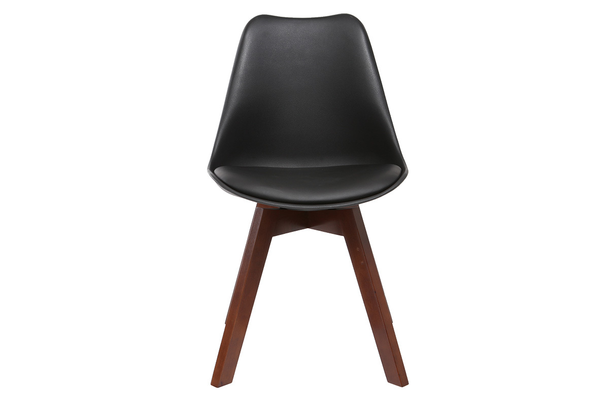 Set di 2 sedie design nero e noce PAULINE