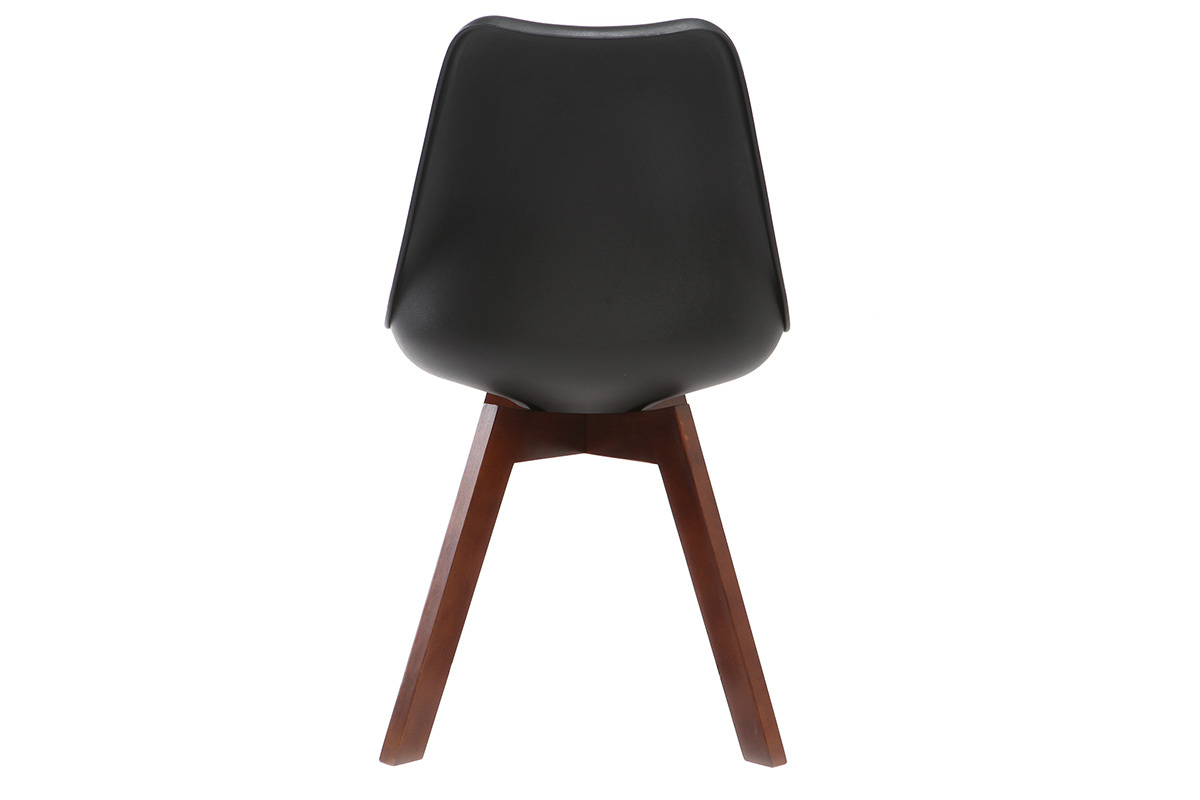 Set di 2 sedie design nero e noce PAULINE