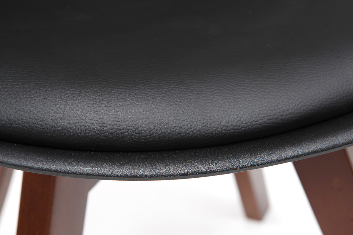 Set di 2 sedie design nero e noce PAULINE