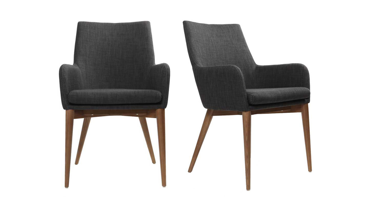 Set di 2 sedie design poliestere grigio antracite SHANA