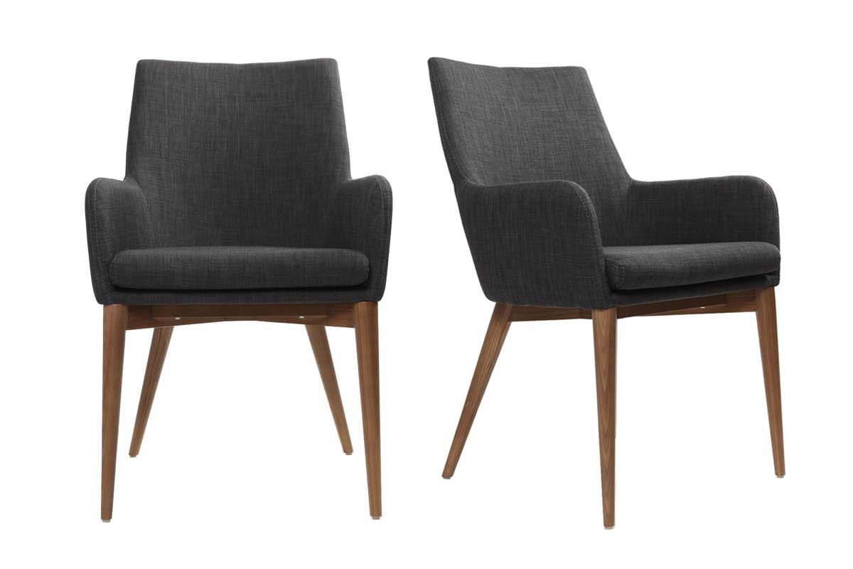 Set di 2 sedie design poliestere grigio antracite SHANA