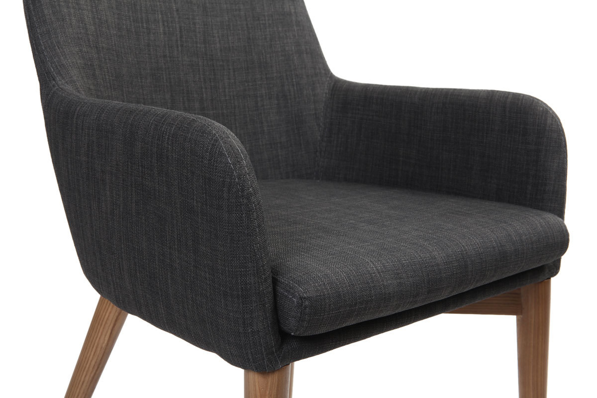 Set di 2 sedie design poliestere grigio antracite SHANA