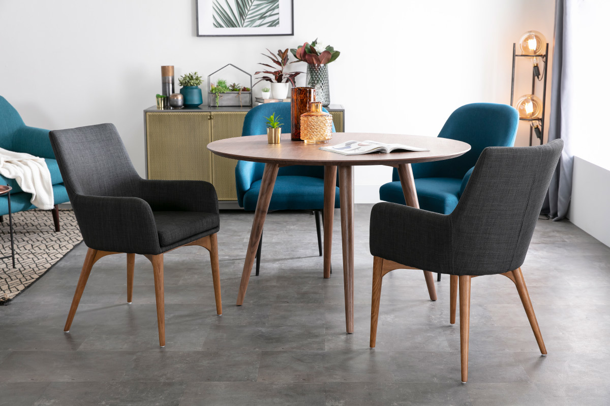 Set di 2 sedie design poliestere grigio antracite SHANA