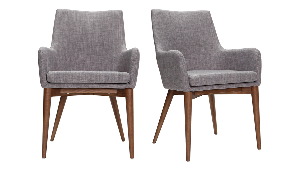 Set di 2 sedie design poliestere grigio chiaro SHANA