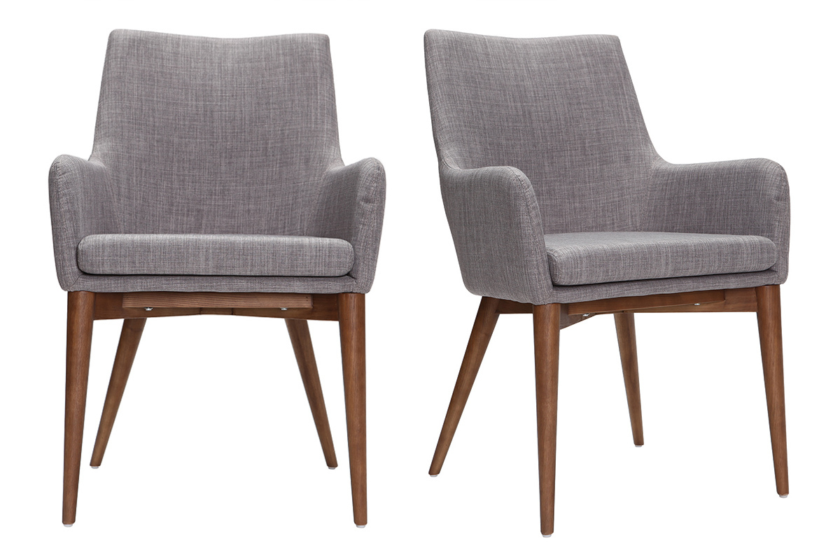 Set di 2 sedie design poliestere grigio chiaro SHANA