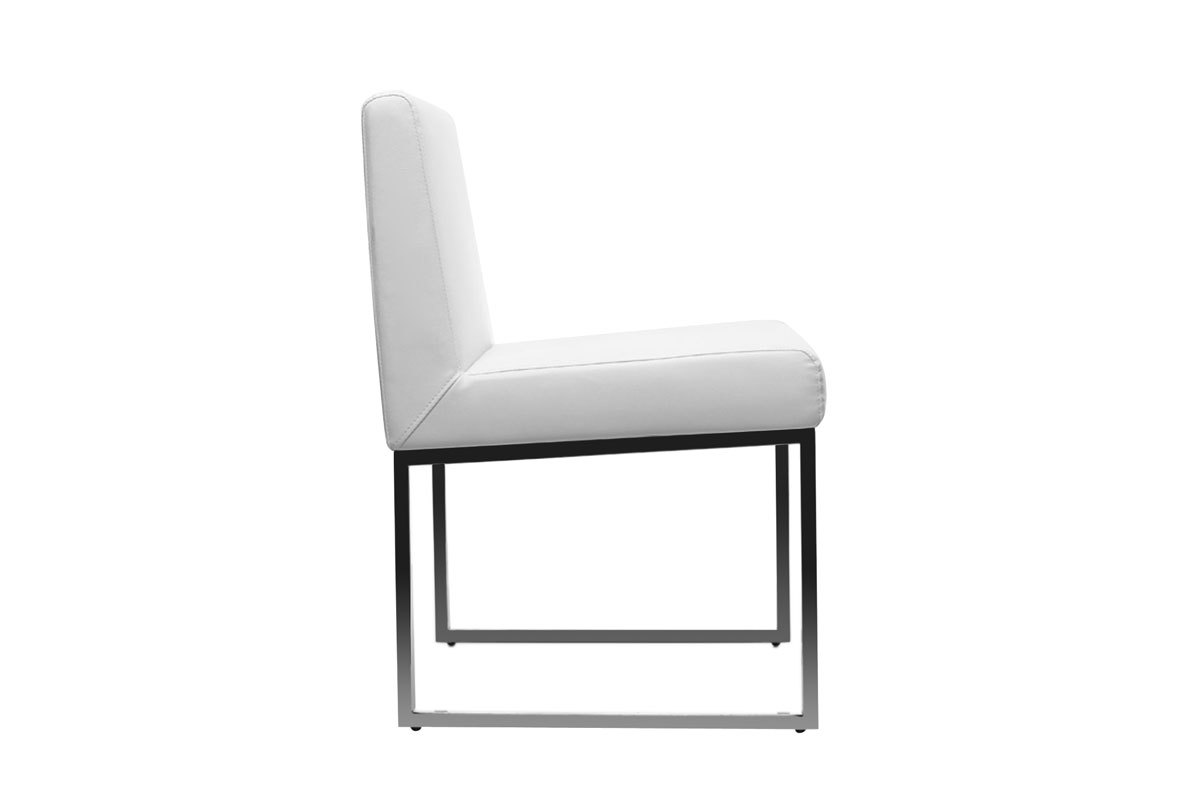 Set di 2 sedie design poliuretano bianco e acciaio cromato JUNIA