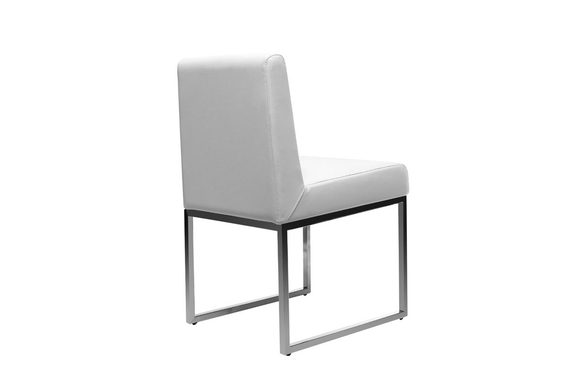 Set di 2 sedie design poliuretano bianco e acciaio cromato JUNIA