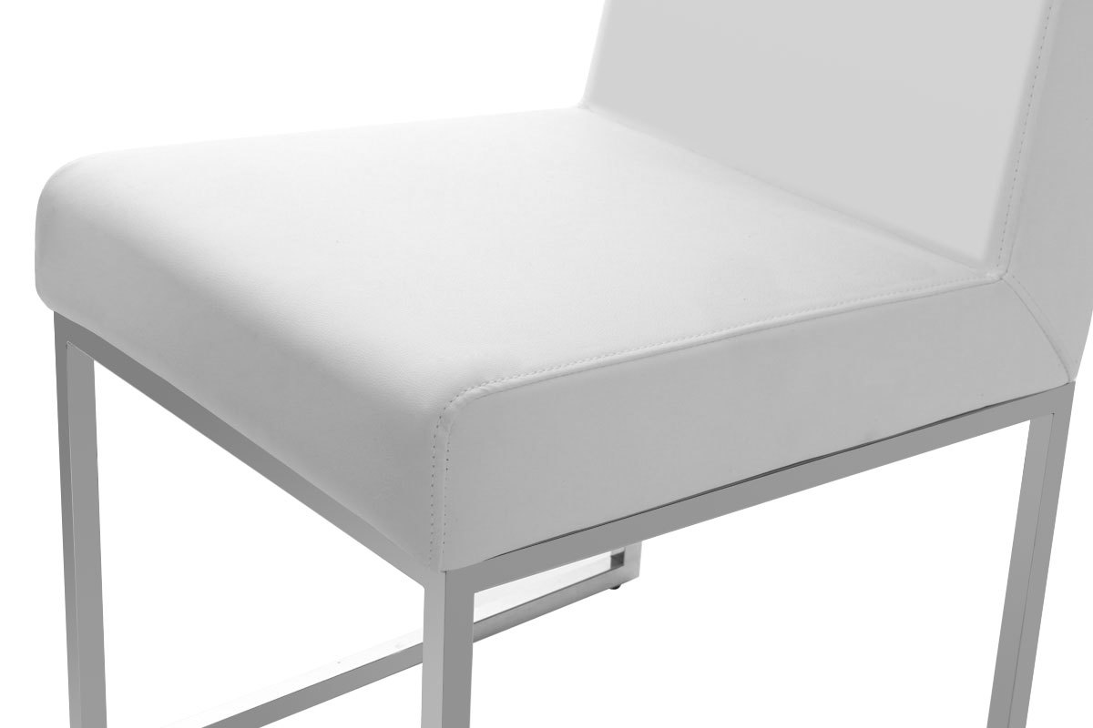 Set di 2 sedie design poliuretano bianco e acciaio cromato JUNIA
