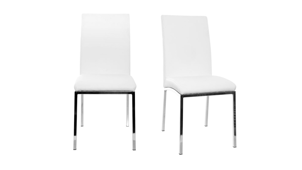 Set di 2 sedie design poliuretano bianco SIMEA