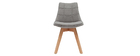 Set di 2 sedie design scandinave legno e tessuto grigio scuro MATILDE