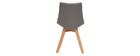 Set di 2 sedie design scandinave legno e tessuto grigio scuro MATILDE