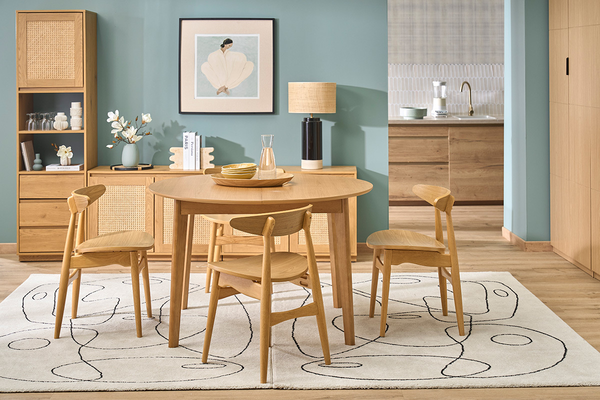 Set di 2 sedie in legno chiaro e bianco WALFORD