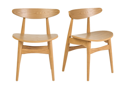 Set di 2 sedie in legno chiaro e bianco WALFORD
