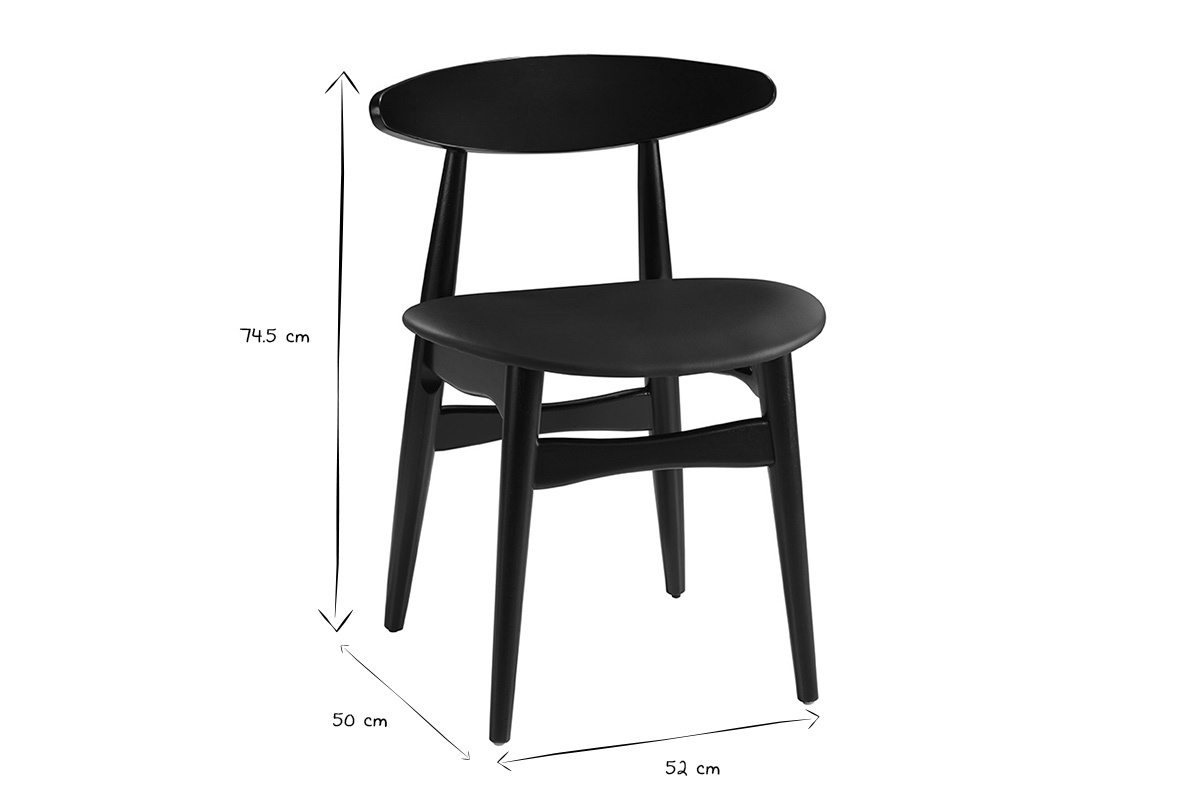 Set di 2 sedie in legno nero WALFORD