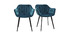 Set di 2 sedie in velluto blu petrolio e piedi metallo nero BURTON
