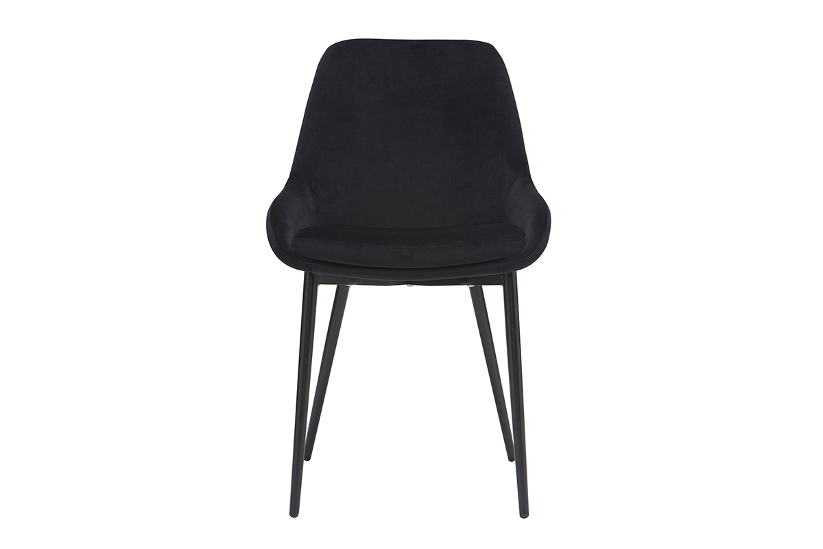 Set di 2 sedie in velluto nero HOLO