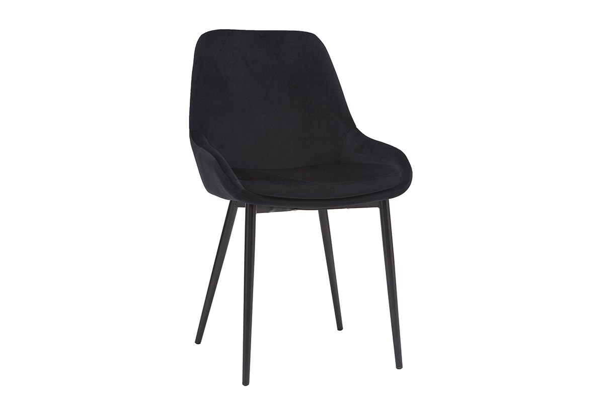 Set di 2 sedie in velluto nero HOLO