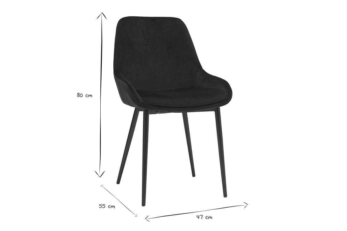 Set di 2 sedie in velluto nero HOLO