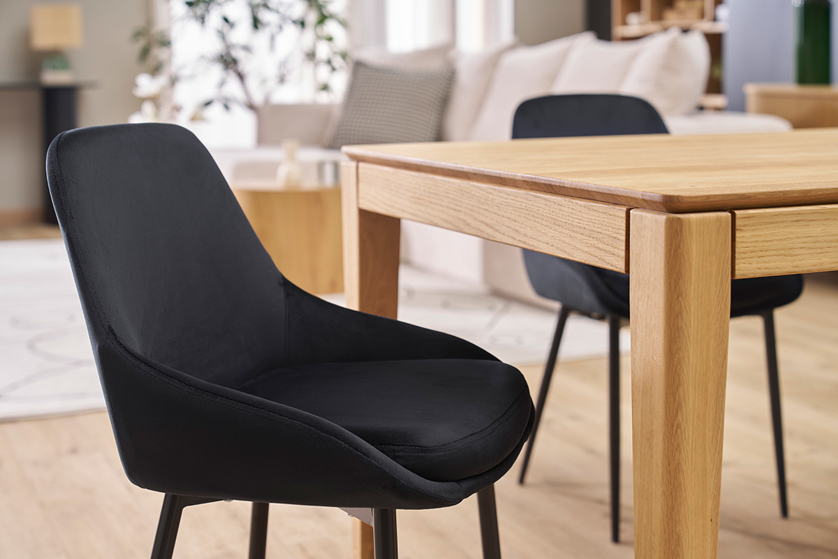 Set di 2 sedie in velluto nero HOLO