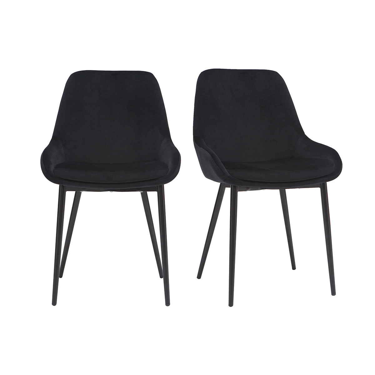 Set di 2 sedie in velluto nero HOLO