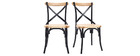 Set di 2 sedie industriali in metallo nero e legno JAKE