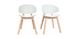 Set di 2 sedie scandinave bianche e legno chiaro BLOEM