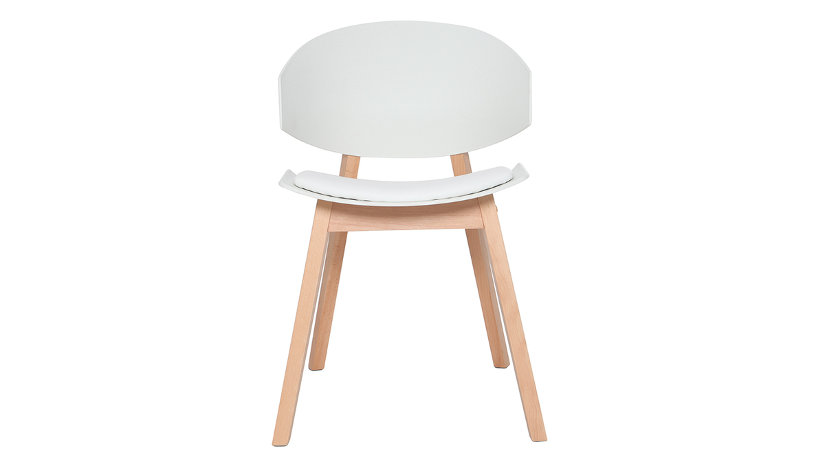 Set di 2 sedie scandinave bianche e legno chiaro BLOEM