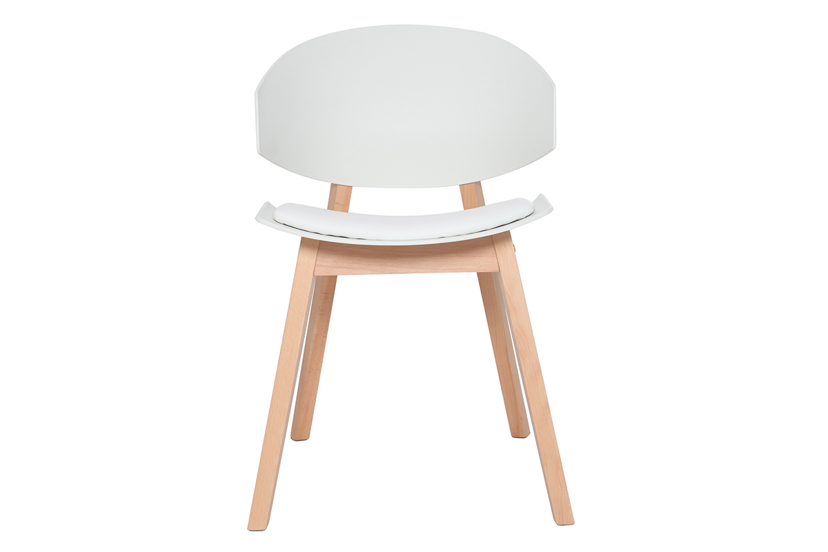 Set di 2 sedie scandinave bianche e legno chiaro BLOEM