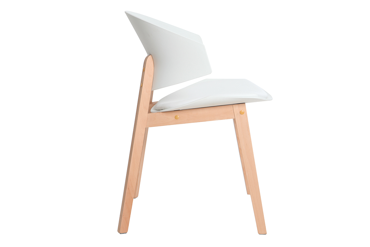 Set di 2 sedie scandinave bianche e legno chiaro BLOEM